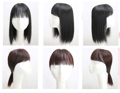 

Long Women Silk Synthetic hair Topper Top Piece Clip in Hairpiece Toupee Topper Closure with Bang