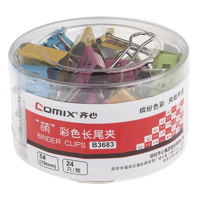 

COMIX 24 installed 19mm Meng color long tail clip ticket folder swallows clip iron clip office stationery B3683