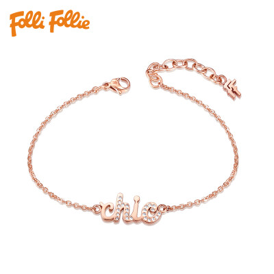 

Folli Follie Fu Li Fu Li Lady plated rose bracelet gold girlfriend birthday gift 3B16T025RC