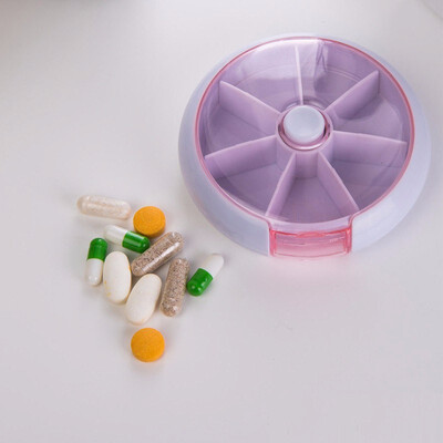 

Outdoor Seven-grid round pill box Travel Portable