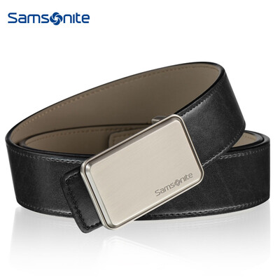 

Samsonite Mens Belt Mens Casual Business Belt Mens Pants Mens 13" Tail Clips Buckle Belt Black BW509001 110CM