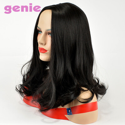 

GENIE14" Black Color Synthetic High Temperature Fiber Short Natural Culry Wigs for Black Women