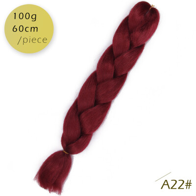 

AISI HAIR 100g/pcs 24inch Kanekalon Jumbo Braids Hair Ombre Two Tone Colored Synthetic Hair for Dolls Crochet Hair