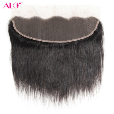 

ALot Hair Peruvian Virgin Hair Lace Frontal Closure Straight Human Hair Clsoure 13x4 Ear To Ear Closure With Baby Hair 8-20 Inch