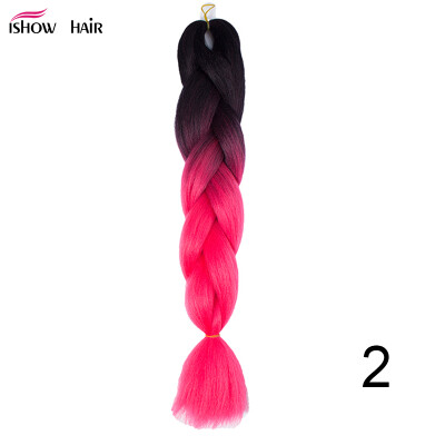 

Silky Strands 24 100g Ombre Synthetic Braiding Hair Extensions For Crochet Braids Kanekalon Jumbo Braids Two Tone Ombre Color 1p