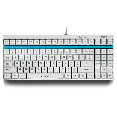

Rapoo V500 Game Machine Keyboard Game Клавиатура Компьютерная клавиатура Клавиатура для ноутбука Белый черный вал
