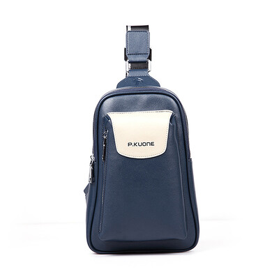

P. kuone® Brand 2016 Hot Men Chest Pack Waterproof Genuine Leather Men Messenger Bags Fashion Male Casual Travel Bags