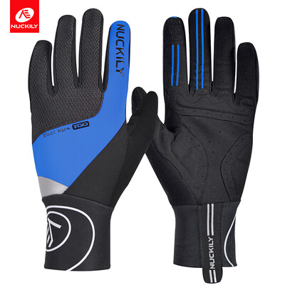 

NUCKILY Winter Unisex Riding Shockproof Long Finger Gloves Screen Touch Cycling Gloves Outdoor Sport Bicycle Gloves