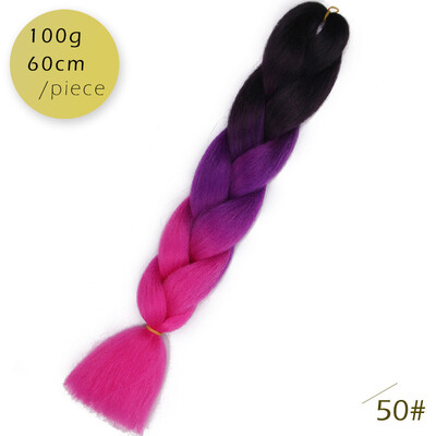 

AISI HAIR 100g / pcs 24inch Kanekalon гигантский косы Волосыломбер Две тонныЦветные синтетические волосы для кукол Вязание крю