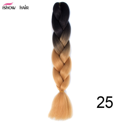 

Silky Strands 24'' 100g Ombre Synthetic Braiding Hair Extensions For Crochet Braids Kanekalon Jumbo Braids Two Tone Ombre Color 1p