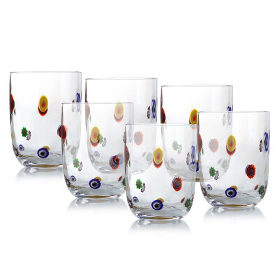 

Jingdong supermarket] Homix six loaded Millefiori lead-free crystal glass cup Ⅱ transparent