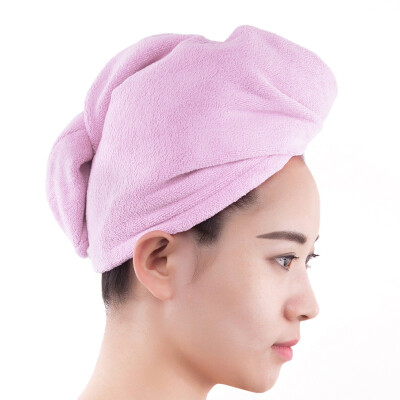 

Sanli super soft can not afford hair dry hair towel strong thickening of the water bath to increase the shower cap light pink