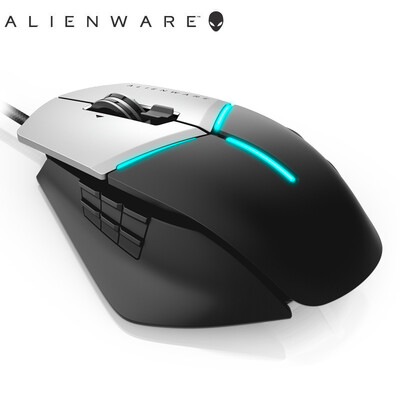 

Alienware Elite version AW958 gaming mouse AlienFX lighting effect 12000DPI-5 file Feimin set 13 programmable buttons black silv