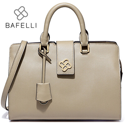

BAFELLI split leather doctor handbags zipper & hasp dress womens shoulder bag box black briefcase bolsa feminina women handbag