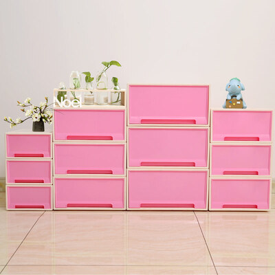 

Baicaoyuan plastic storage box storage box drawer storage cabinet storage cabinet wardrobe storage box 10L 2 packs of cherry powder