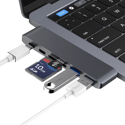 

Би Диас (BIAZE) С-типа расширения док USB концентратор HUB разветвитель TF / SD кард-ридер Новый Apple MacBook Pro R9 Deep Space Gray