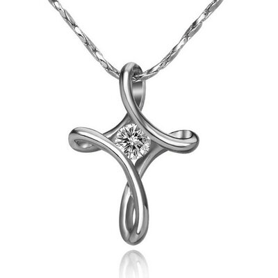 

Yoursfs® 18K White Gold Plated Crossing Pandents Заявление ожерелье Использование австрийских ювелирных изделий из кристалла