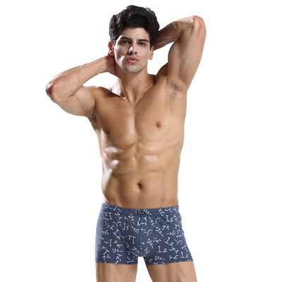 

Jianjiang 2 Pairs Men's Cotton Boxer Brief Letter Pattern Underware