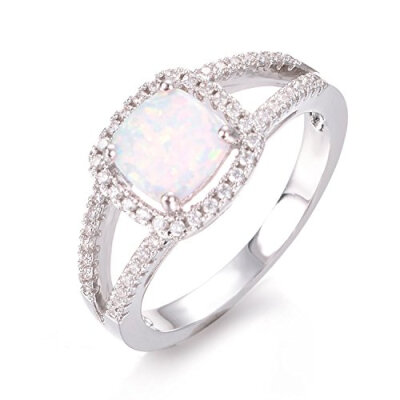 

Yoursfs Opal Engagement Rings Clear Cubic Zirconia Ring for Women