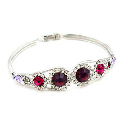 

Yoursfs® 18K White Gold Plated Queen Crown Bracelet Use Purple Austrian Crystal Bangle