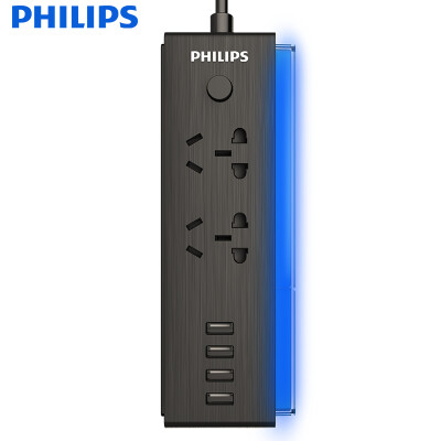 

Philips (Филипс) 2 + 4USB 3.2A гармоника гнездо вставленной строки интеллектуальных голосов / коммутационная панель / монтажная плата / музыка ночник светодиодных ленты 1,6 м