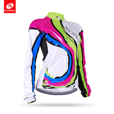 

NUCKILY Women Full Zipper Running jersey Thermal Fleece Winter Windproof Cycling Jacket GE002
