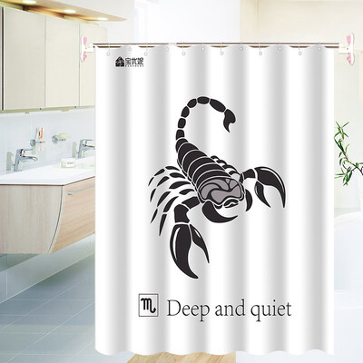 

Bao Youni bathroom curtain thick waterproof mildew shower curtain curtain with shower curtain ring shower curtain without shower curtain rod Leo DQ9086-18