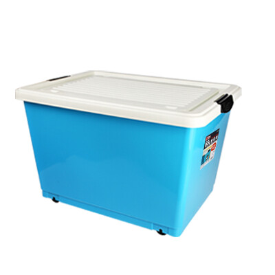 

Revitalization large Korean type with cover with pulley storage storage box three-piece 65L blue CH88733