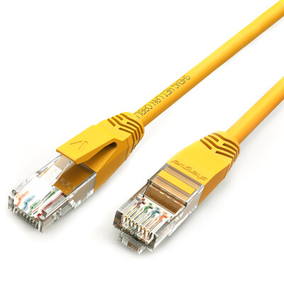 

Win shengwei LC-2005E high-speed ultra-five cable RJ45 100M network jumper 8-core twisted pair copper wire 05 meters double crystal head yellow cable