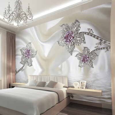 

Modern Abstract Pearl Jewelry Silk Murals Wall Paper Hotel Dining Room Living Room Home Decoration 3D Embossed Luxury Wallpaper