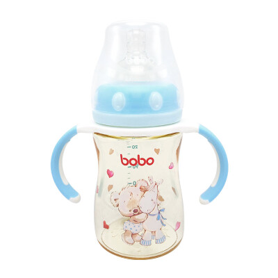 

Le Bao bobo bottle wide caliber with straw with handle baby baby PPSU bottle 160ml blue for more than 12 months