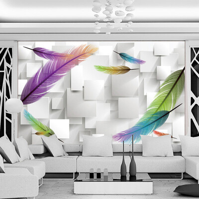 

Fashion Feather Simple 3D Background Wall Mural Modern Living Room Restaurant Study Interior Decor Wallpaper Papel De Parede 3D
