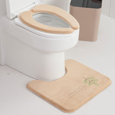 

Bao Youni toilet mat U-shaped pad waterproof non-slip toilet seat cover waterproof pasteable toilet stickers set light brown DQ9119-12
