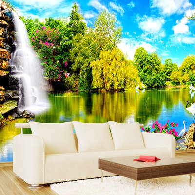

Custom 3D Photo Wallpaper Embossed Wallpaper For Living Room TV Background Wall Paper Papel De Parede 3D Landscape Waterfall