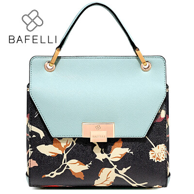 

BAFELLI women handbag split leather flower printing trunk shoulder bag for women crossbody bag bolsos mujer women bag 4 colors