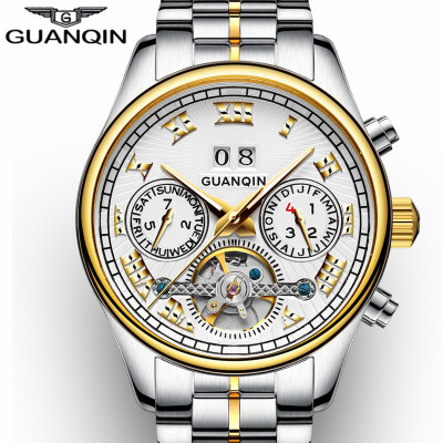 

GUANQIN Watch men's business automatic mechanical watch waterproof steel single calendar watch