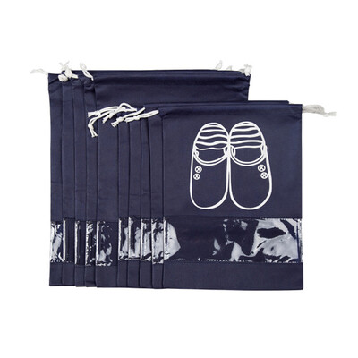 

Shoes storage bag non-woven shoes travel set bag 5 large 5 medium 10 pieces navy