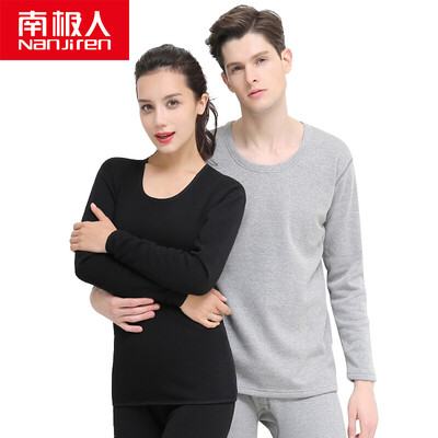 

Antarctic warm underwear men&women thickening plus velvet gold warm velvet suit NC9223 female black