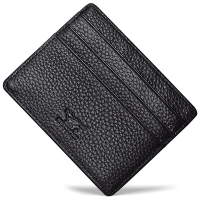 

Seven wolves ultra-thin wallet fashion leisure card package business card holder men&women multi-card top layer cowhide bank credit card set black 3A3072291-01