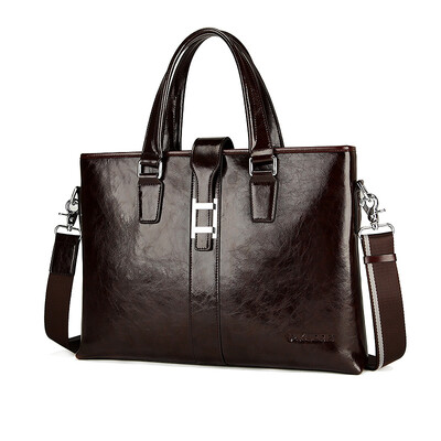 

P Kuone® genuine leather bag Mens bag brand designer business handbag Patent pattern genuine leather briefcase free shipping