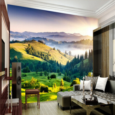 

Custom 3d mural Grassland scenery 3D landscape bedroom background wall painting coffee house home decoration wallpaper mural