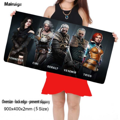 

Mairuige Witcher 3 Gaming 900X400X3MM Large Mouse Pad Locking Edge Mousepad Mat for Dota2 CS Mouse Mice Pad for Game Player As Gif