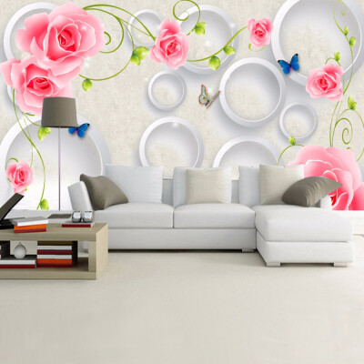 

Custom Photo Wall Paper 3D Wall Murals Wallpaper Modern Art Painting Rose Flowers 3D Stereoscopic Mural Living Room Wallpaper