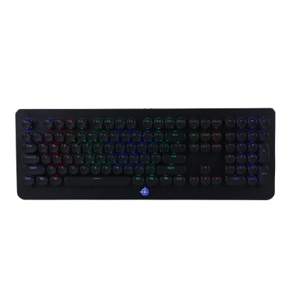 

MAGIC-REFINER MK9 108 key to eat chicken professional gaming gaming keyboard retro round key shaft green axis aluminum alloy panel black RGB keycap