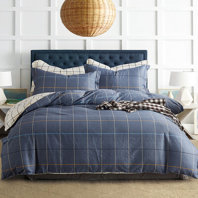 

Jiuzhou deer kit home textile cotton bedding twill print four-piece linen quilt cover time shuttle - gray 15 18 m bed 200 230cm