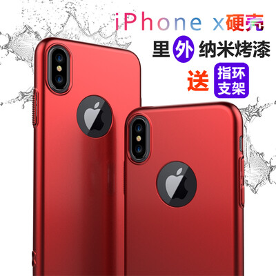

ESCASE Apple, iPhoneX / 10 телефона оболочка отправить кольцо пряжки все включено стоять 5,8 дюйма краску кожи чувствовать твердую оболочку защитной гильзу (с стропом отверстием) красный Китай