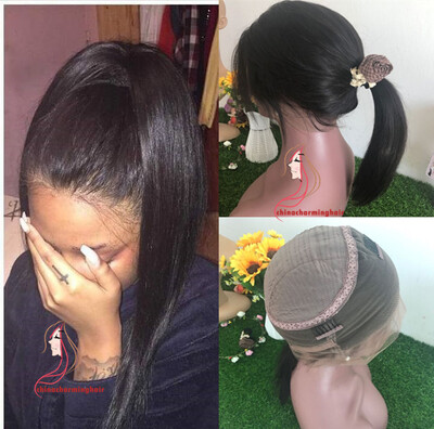 

Pre Plucked 360 Lace Frontal парик 10-24 «С волосами бразильского бразильского Non Remy Straight для черных женщин