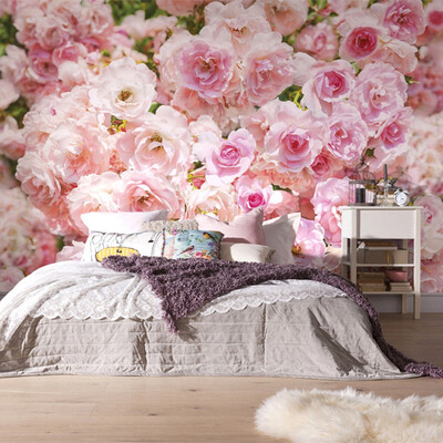 

Romantic Pink Rose Flower Background Wall Murals Wedding House Living Room Home Decor Photo Wallpaper Papel De Parede Floral 3D