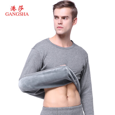 

Gangsha Thermal Underwear Suits For Men&Women Velvet Thicked Couple Thermal Underwear Suit Men Linen Gray