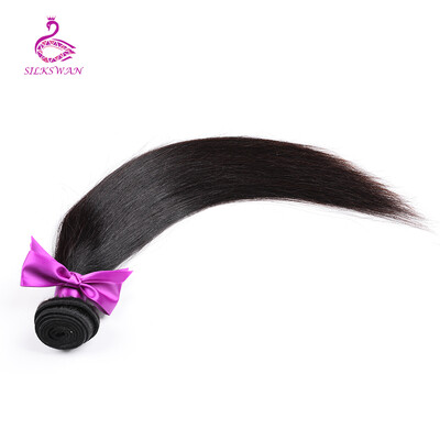 

Slikswan Malaysian Remy Hair Straight 100 Human Hair Weave Bundles Natural Black Color 8-28inch Free shipping